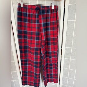 Steve Christmas Flannel pajama pants, Red Black Plaid, Size 10.